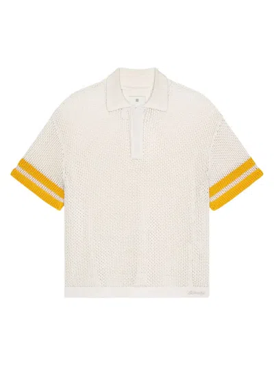 Givenchy Men's Polo In Crochet In Beige Orange