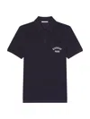 Givenchy Dark Blue Polo Shirt With Logo Embroidery Men In Black