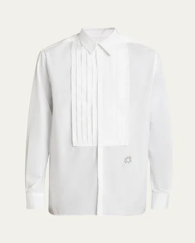 Givenchy Men's Poplin Square-plastron Tuxedo Shirt In White
