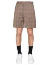 Givenchy Prince Of Wales Pattern Bermuda Shorts For Men In Cream