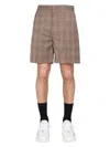 Givenchy Prince Of Wales Pattern Bermuda Shorts For Men In Beige