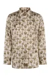 Givenchy Camicia Con Stampa Chandelier In Seta In Panna