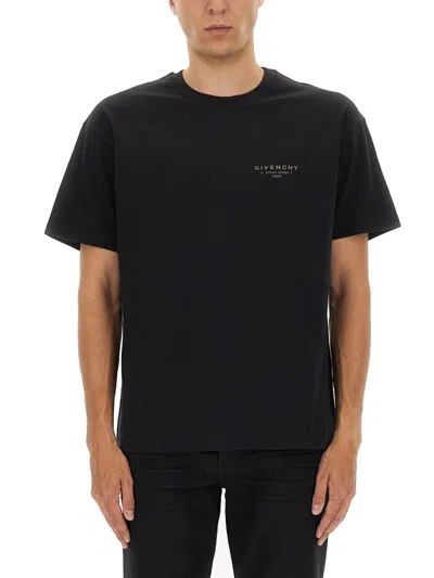 Givenchy Cotton T-shirt With Stamp Print Clothing In Black