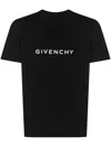 Givenchy Cotton Reverse Slim Fit T-shirt With Signature Print In Black