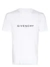 Givenchy White Crewneck T-shirt With Logo Print In Cotton Man In White