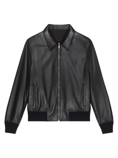 GIVENCHY MEN'S REVERSIBLE BOMBER JACKET IN LEATHER