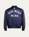 Givenchy Deep Navy Satin-finish Bomber Jacket In Blue
