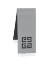 Givenchy Rectangular Scarf Soft Drape Fringed Edges In Gray