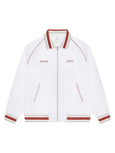 Givenchy Raglan Sleeve Nylon Bomber Jacket In White