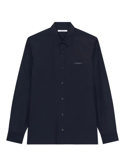 Givenchy Shirt In Poplin With  Paris Cut-thread In Black