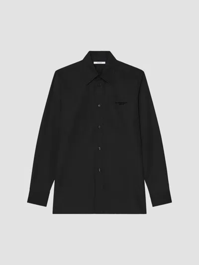 Givenchy Cotton Poplin Logo Shirt In Black