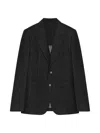 Givenchy Single-breasted Fitted Checked Jacket In Wool In Black