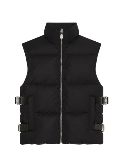 Givenchy Sleeveless Puffer Jacket With Metallic Details In Black