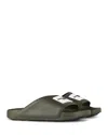 Givenchy Label Slide Flat Mules In Rubber In Green