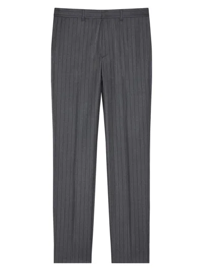 Givenchy Slim Fit Striped Tailored Pants In Wool In Black