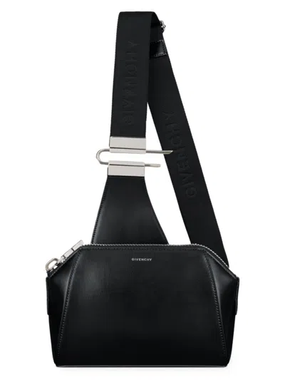 Givenchy Men's Small Antigona Cross Body Bag In Box Leather In Black