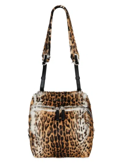 Givenchy Men's Small Pandora Bag In Leather And Faux Fur In Black Natural