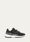 GIVENCHY MEN'S SPECTRE LEATHER SIDE-ZIP RUNNER SNEAKERS