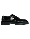 GIVENCHY MEN'S SQUARED DERBIES IN LEATHER WITH 4G BUCKLE