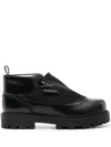 Givenchy Leather Workboot Slip On Sneakers With Chunky Sole In Black