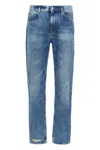 Givenchy Washed Denim Tapered Leg Jeans With Contrast Stitching In Blue