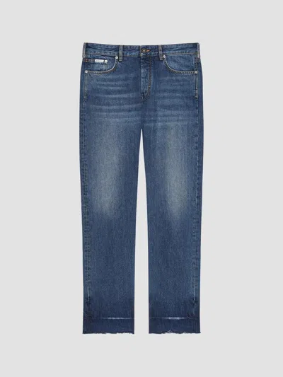 Givenchy Men's Straight Fit Jeans With Raw Details In Dark Blue