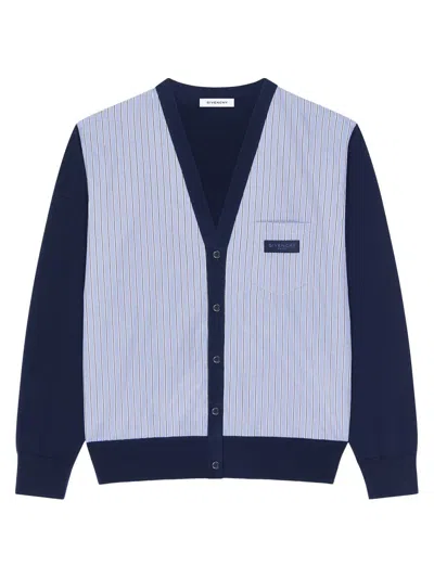 Givenchy Striped Cardigan In Cotton With Gros Grain Detail In Multi