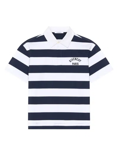 Givenchy Men's Striped Polo Shirt In Cotton With Logo Embroidery In Multi