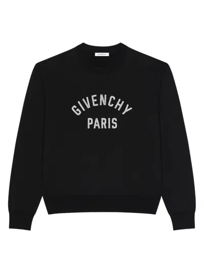 Givenchy Sweater In Knit With  Paris Pearl Embroidery In Black