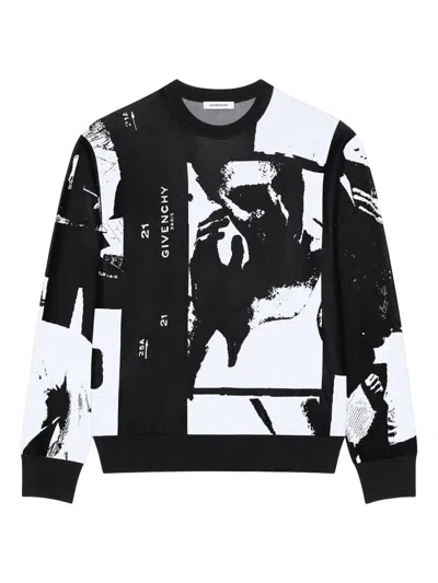 Givenchy Sweater In Knit With Photographic Negative Jacquard In Multi