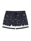 Givenchy Mens Dark Navy Roses Drawstring Silk Shorts In Blue