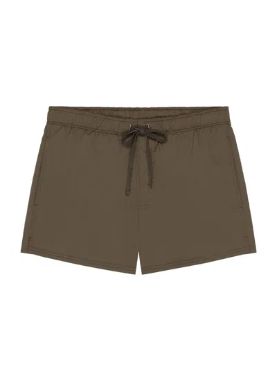 Givenchy Men's Swim Shorts With Paris Embroidery In Brown