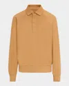 Givenchy Logo-embroidered Polo Sweatshirt In Camelnatural