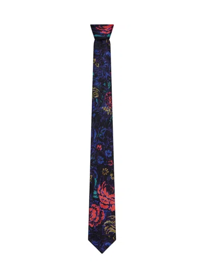 Givenchy Men's Tie In Silk With Floral Print In Black
