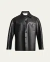 Givenchy Leather Shirt Jacket In Black