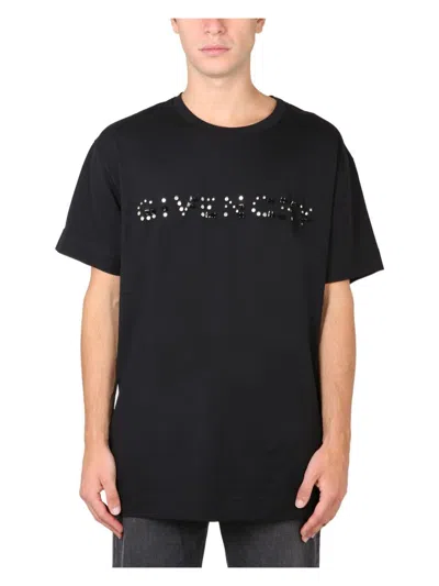 Givenchy Men's Tshirt Con Logo In Black