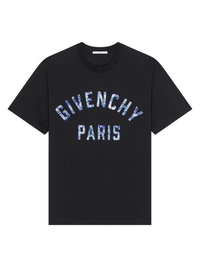 GIVENCHY MEN'S T-SHIRT IN COTTON POMPOM EMBROIDERY