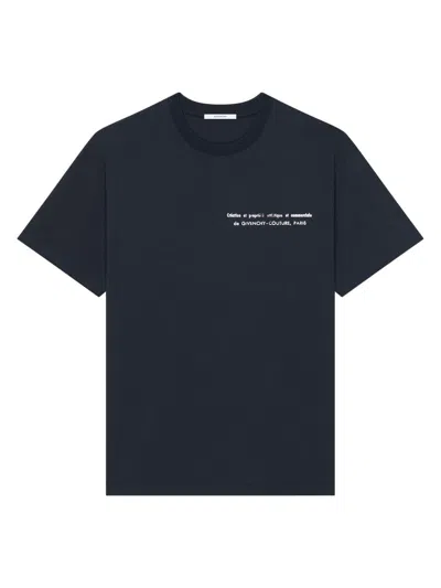 Givenchy T-shirt In Cotton With Archives Print In Blue