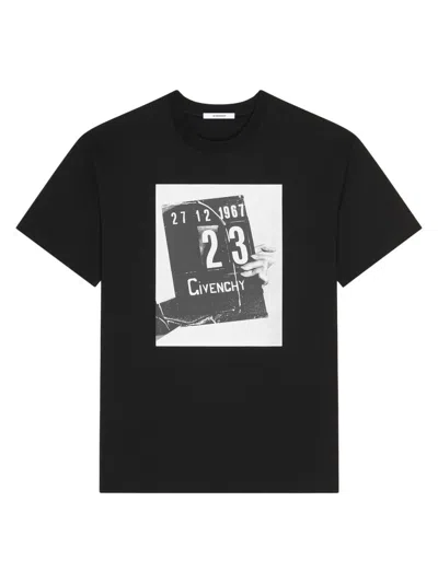 Givenchy Cotton T-shirt With Clapperboard Print In Black