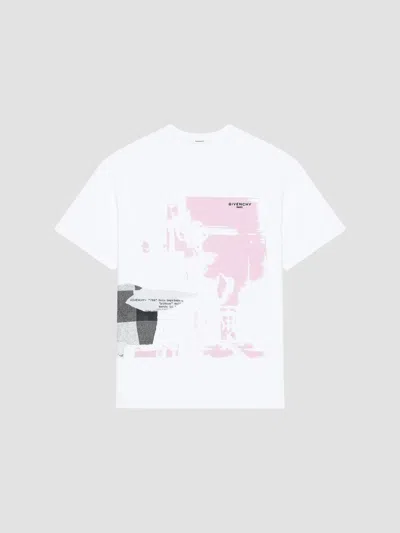 Givenchy Men's T-shirt In Cotton With Ripped Paper Print In White