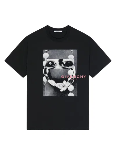 Givenchy T-shirt In Cotton With Surrealism Print In Black