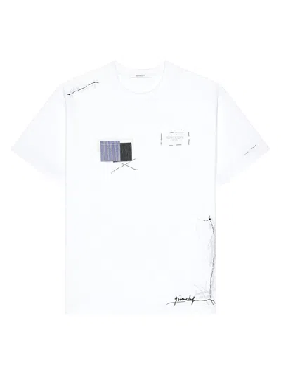 Givenchy T-shirt In Cotton With Trompe L'œil Atelier Print In White