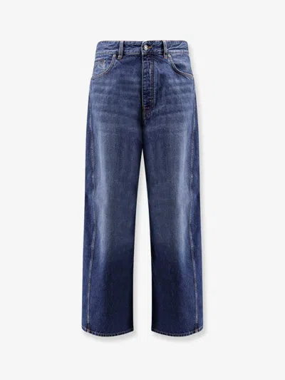 Givenchy Men Twisted Stone-washed Denim Jeans In Blue