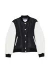Givenchy -style Bomber Jacket With Elastic Knit Collar In Black