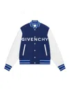 GIVENCHY MEN'S VARSITY JACKET IN WOOL AND GIVENCHY LEATHER