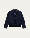 Givenchy Cardigan In Monogram 72 Velvet In Dark Blue