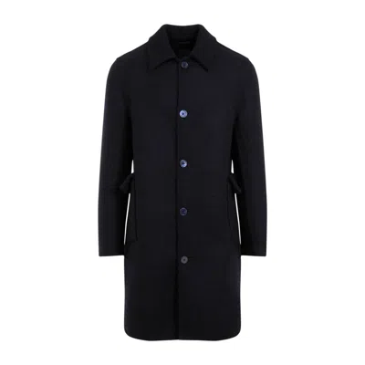 Givenchy Virgin Wool Long Coat In Blue