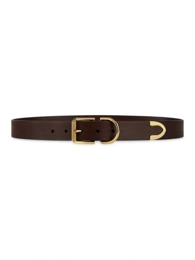 Givenchy Men's Voyou Belt In Leather In Dark Brown