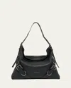 Givenchy Large Voyou Bag In Grained Leather In Black