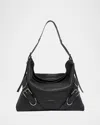 Givenchy Men's Voyou Large Bag In Embossed Leather In Black